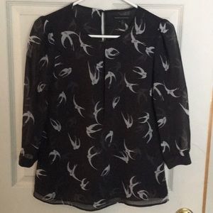 Banana Republic bird printed blouse PXS